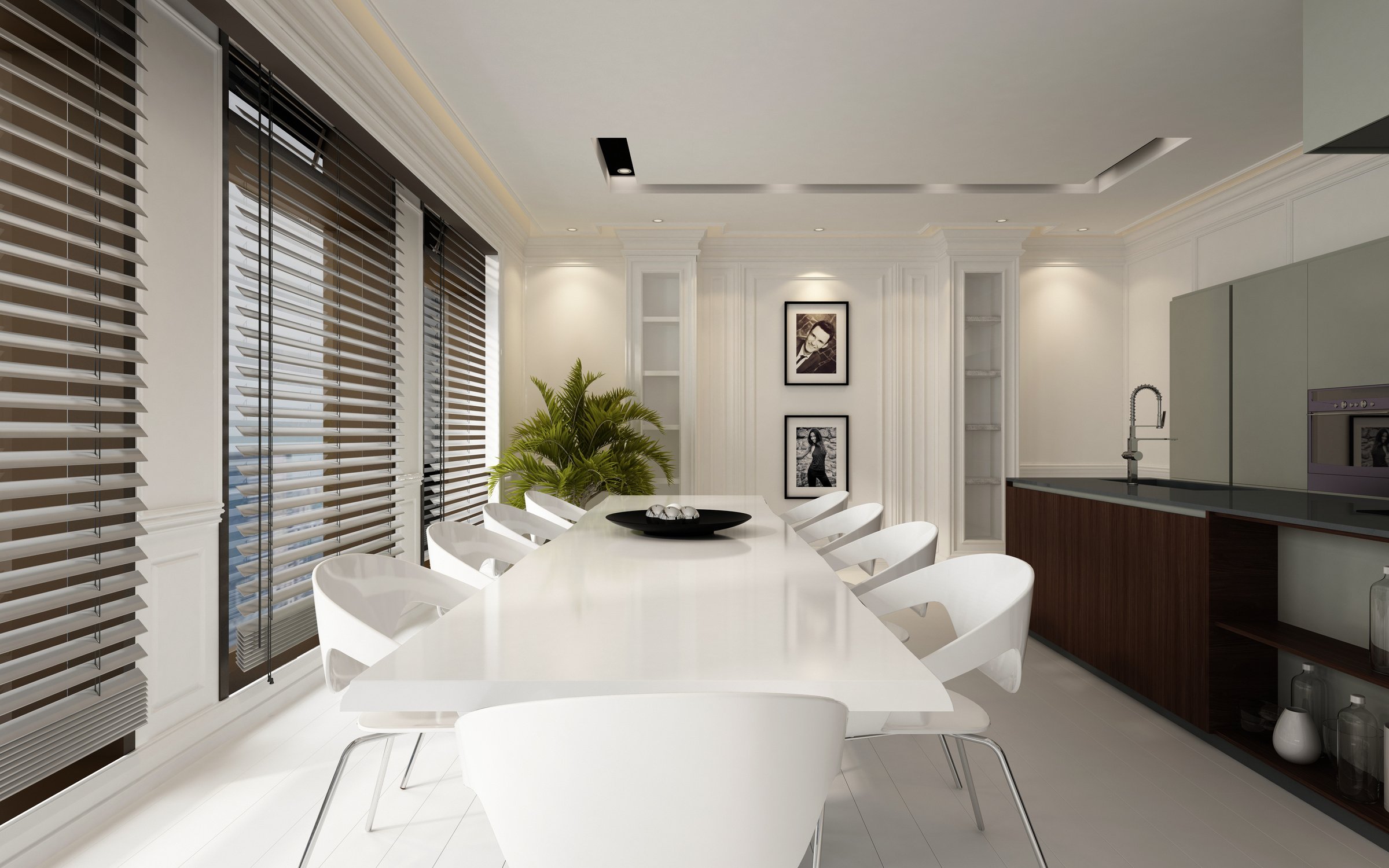 White Dining Room Interior